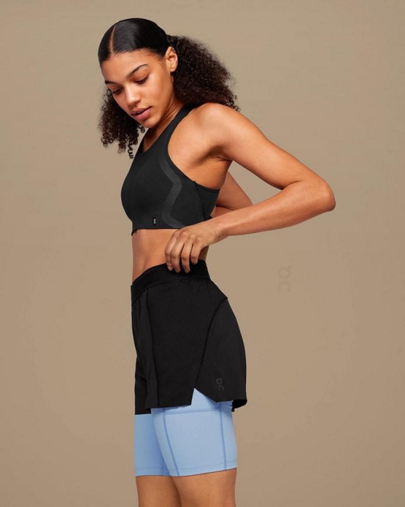 On Cloud Active Shorts Dame Svarte Blå | NO_ON8402