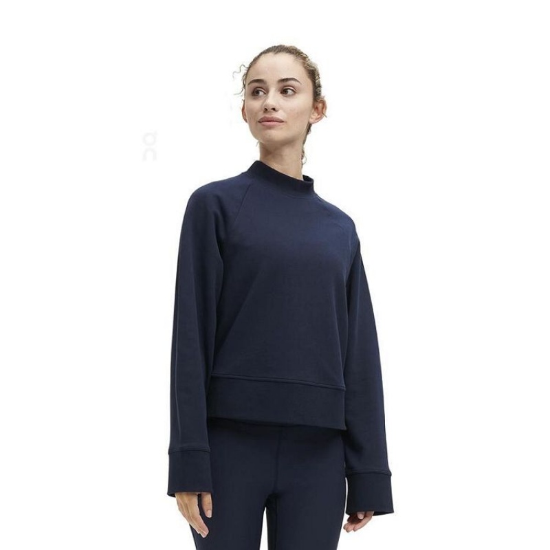 On Cloud Crew Neck Gensere Dame Marineblå | NO_ON8976