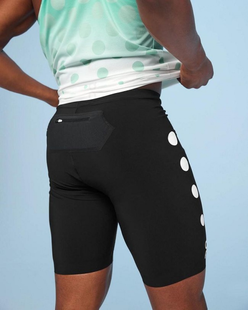 On Cloud Marathon Tight Distance Shorts Herre Svarte | NO_ON9036