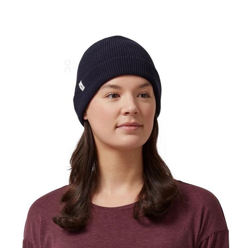 On Cloud Merino Beanie Dame Marineblå | NO_ON8709