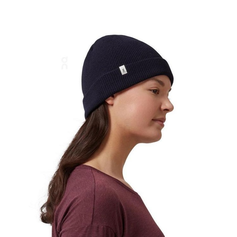 On Cloud Merino Beanie Dame Marineblå | NO_ON8709