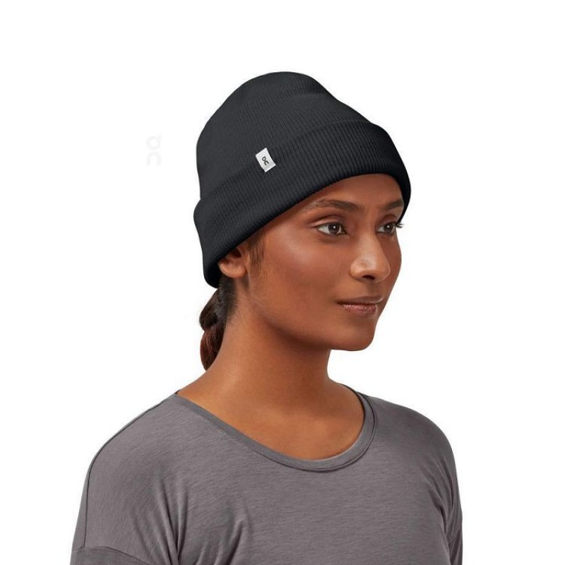 On Cloud Merino Beanie Dame Svarte | NO_ON8247